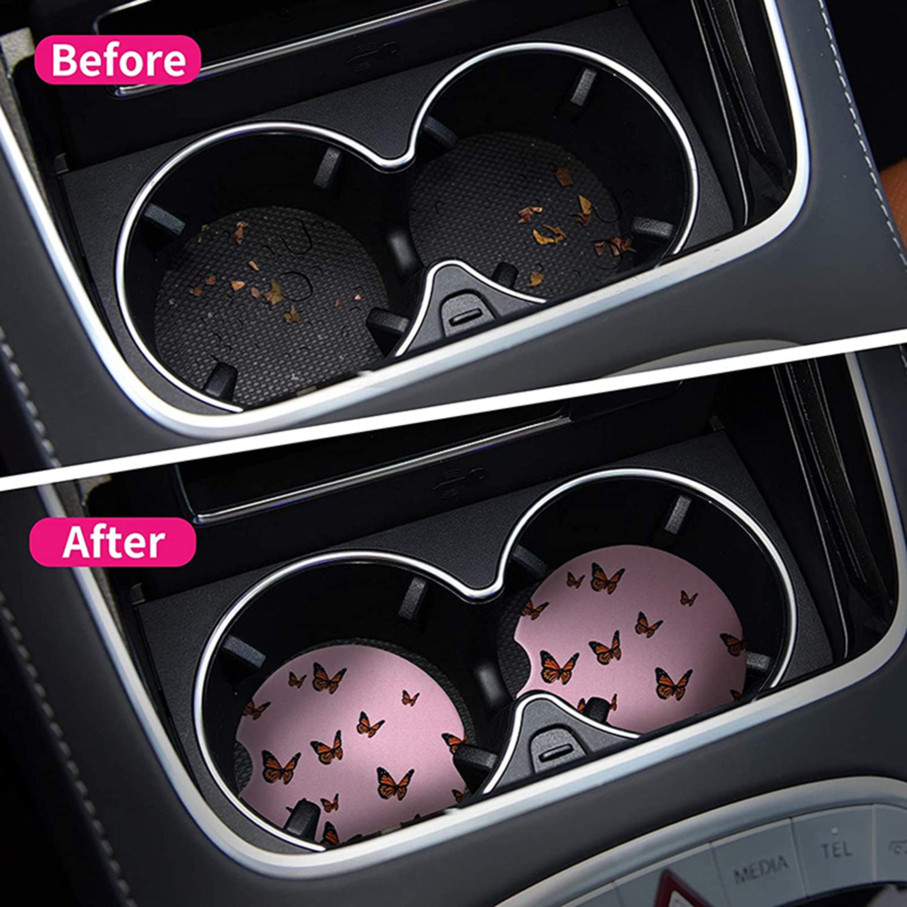 Anti-Slip Car Ceramic Absorbent Coaster 2