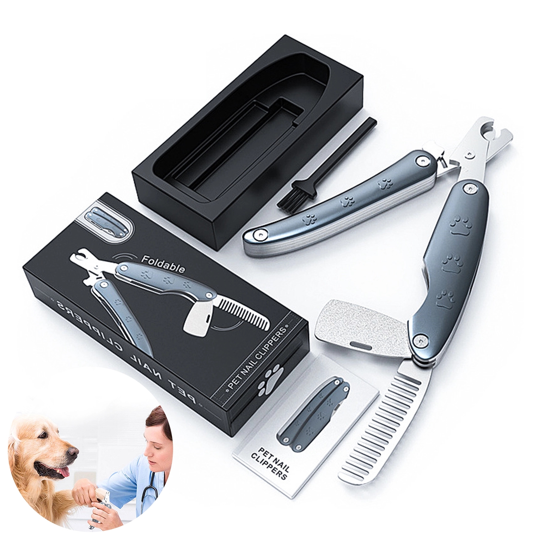 Pet Nail Clippers For Animals Claw Trimmer Home Grooming Kit 2