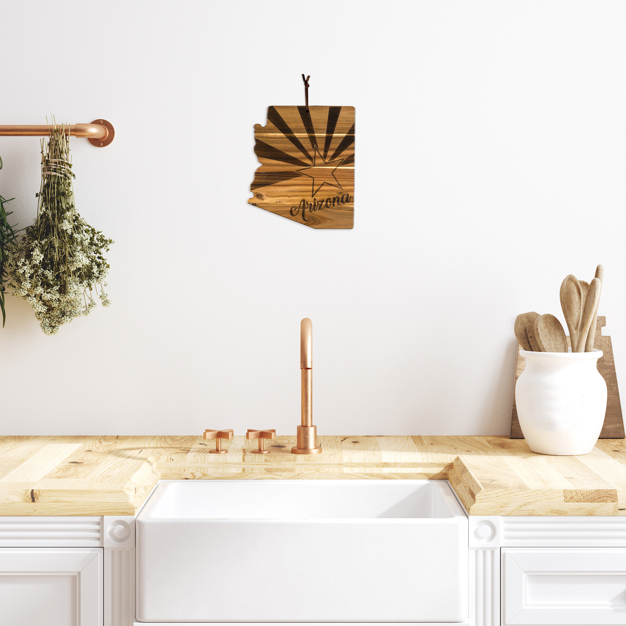 Rock & Branch® Origins Series Arizona State Shaped Wood Serving and Cutting Board 4