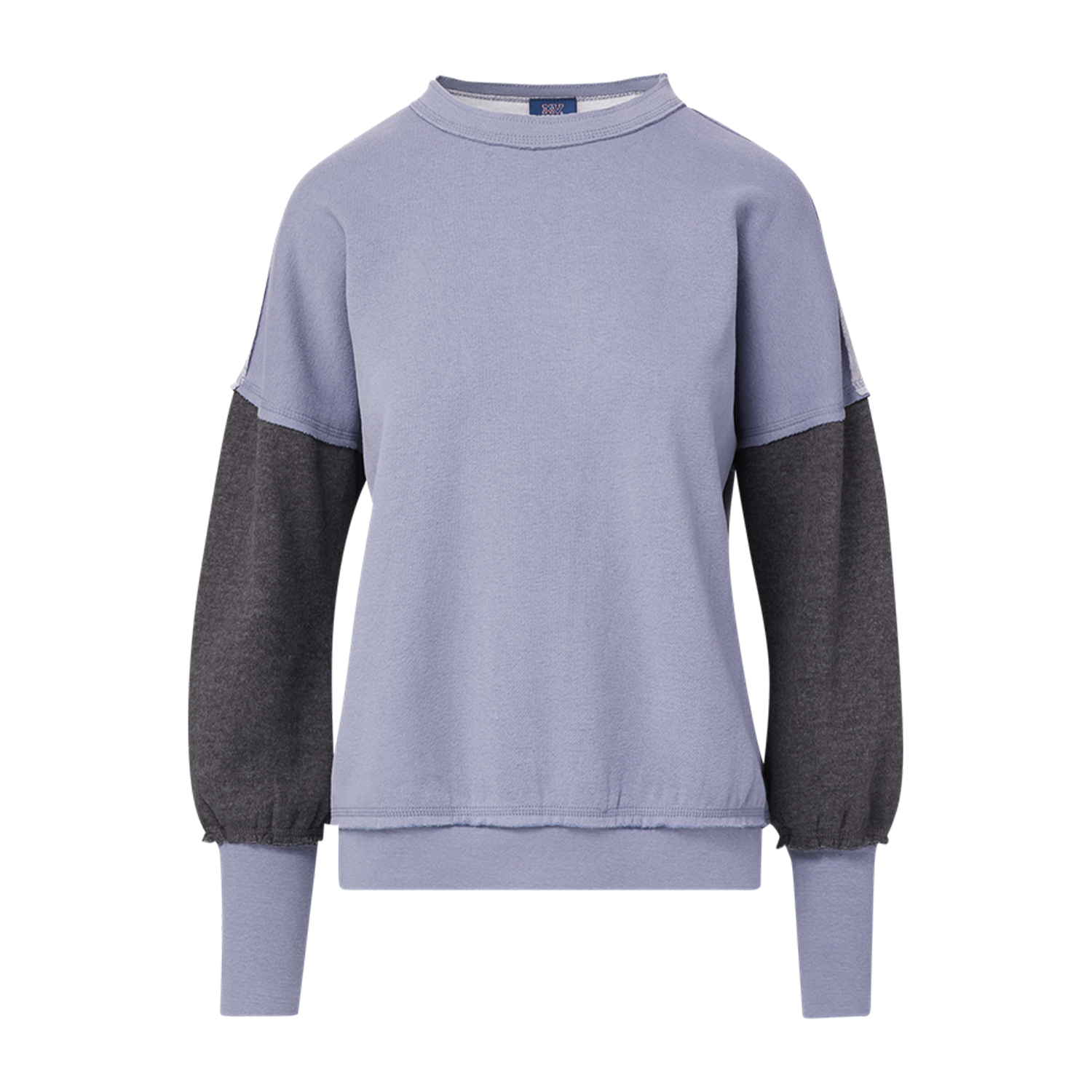 Genevieve Sueded Raw Edge Crew Sweatshirt 3