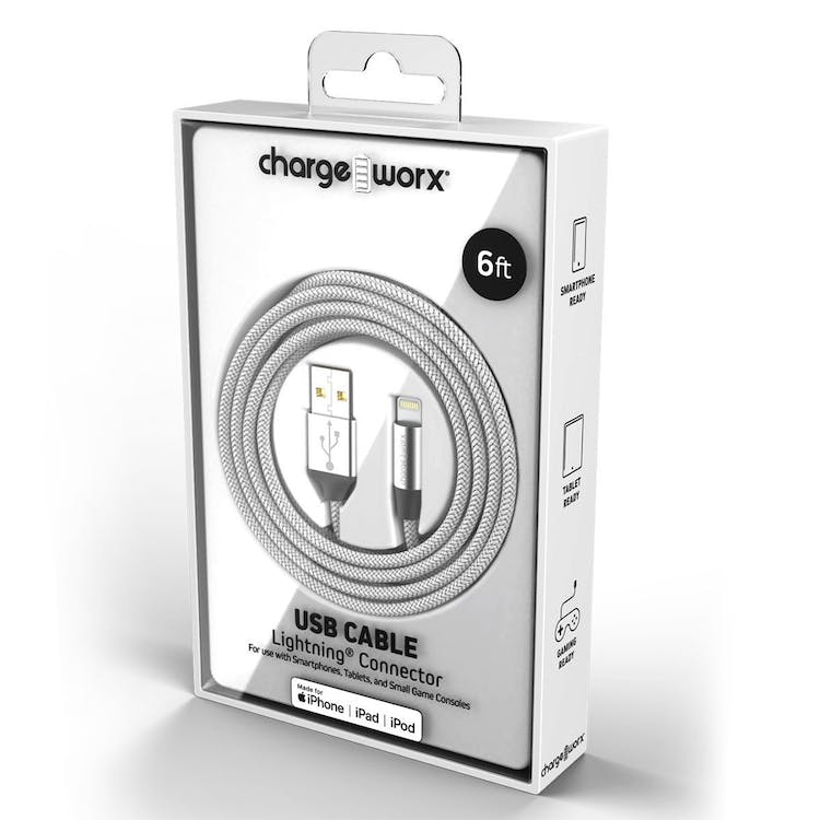 6' Lightning USB Cable - Argent 2