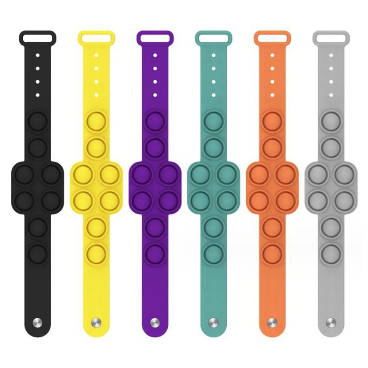 Stress Relief Wristband Finger Press Silicone Bracelets Toy 6