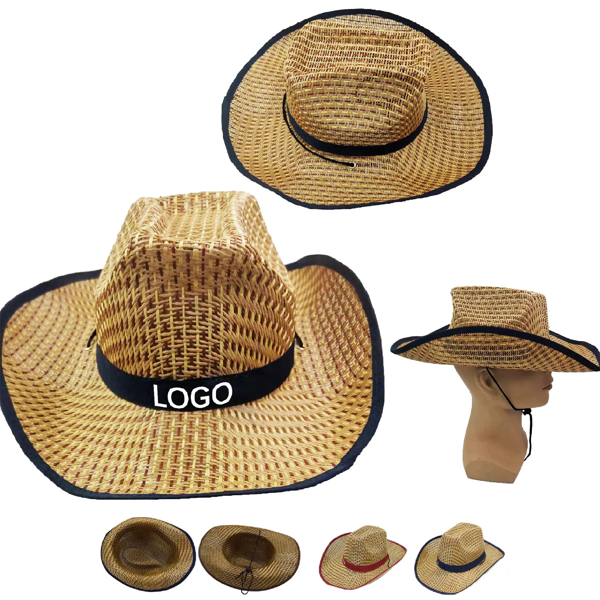 Outdoor Cowboy Straw Hat MOQ 50PCS 2