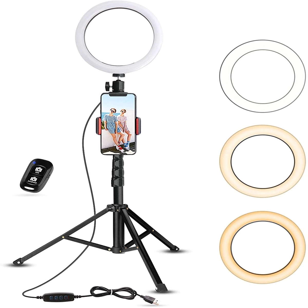 Selfie Ring Light with Tripod Stand & Phone Clip 1