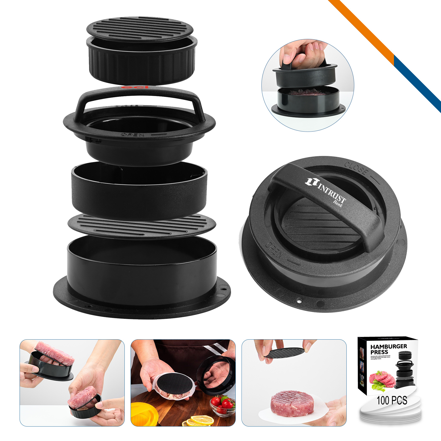 Xarey Burger Press Set 4