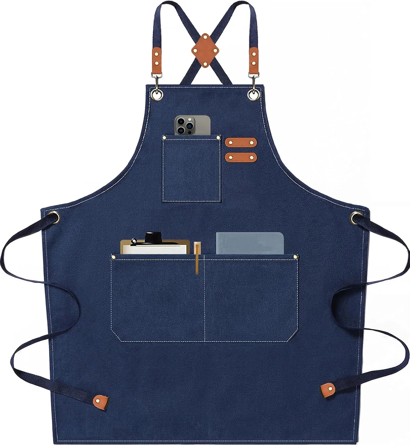 Cotton Canvas Cross Back Heavy Duty Adjustable Work Apron 2