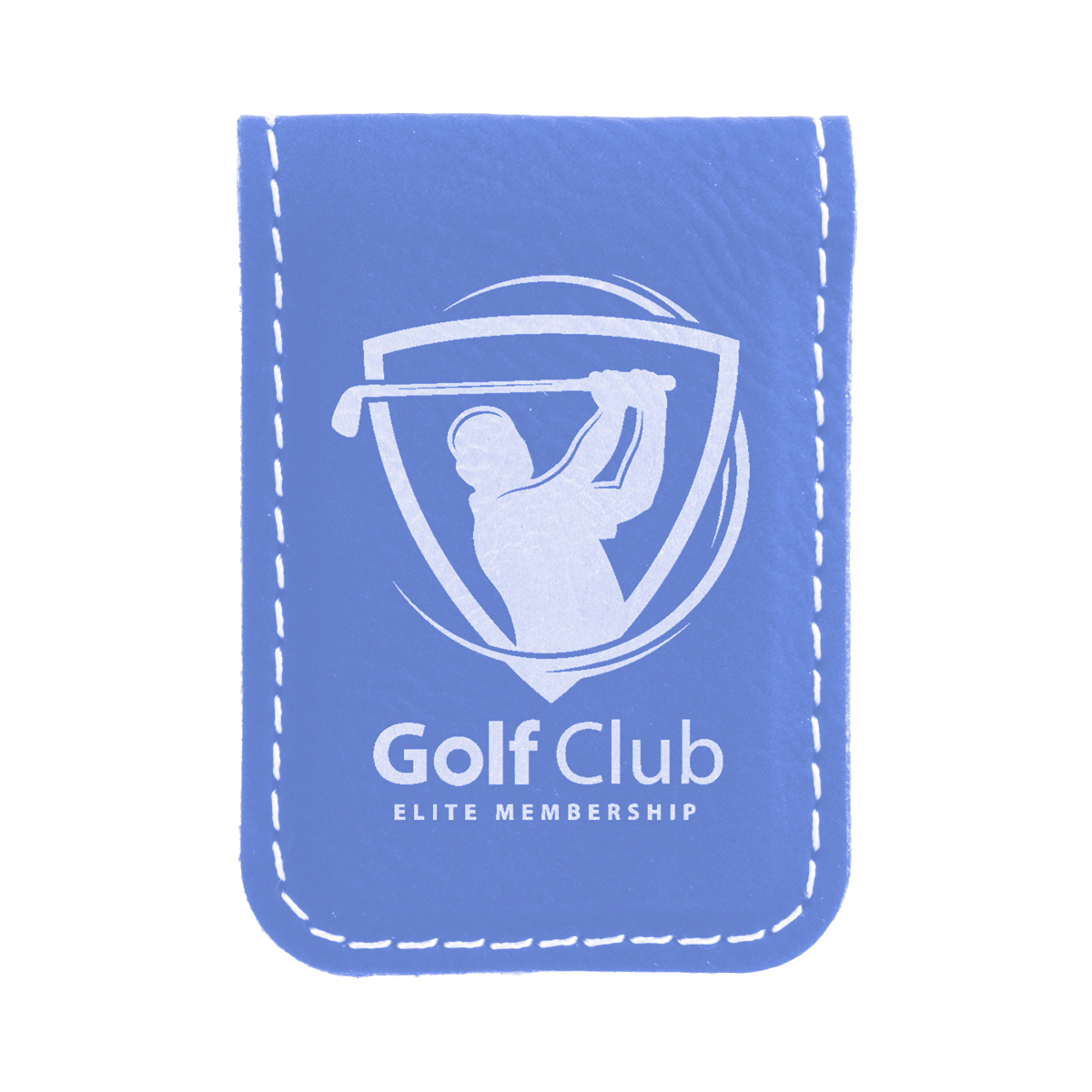 Blue & Silver Leatherette Money Clip