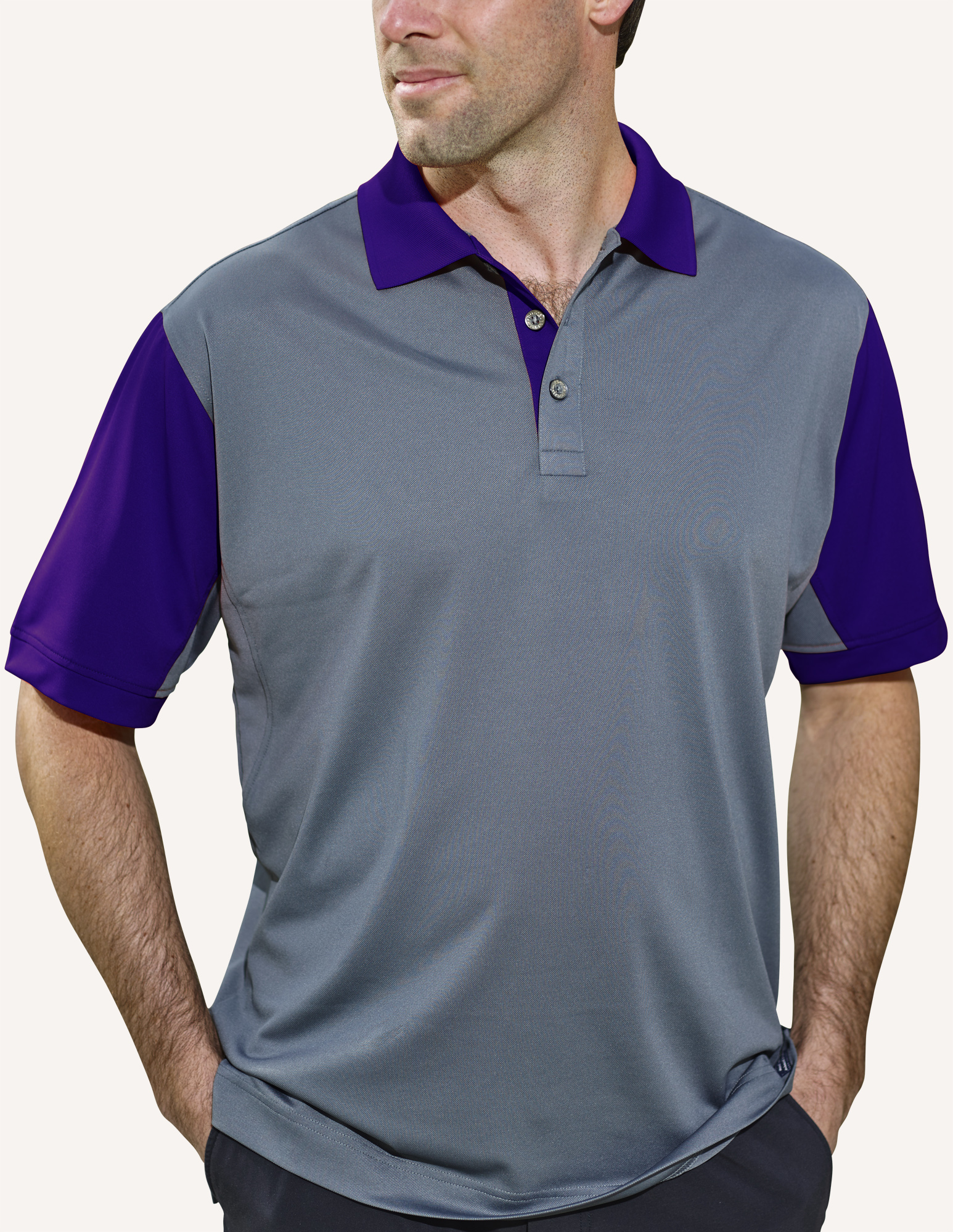 Men's Corvette Recharged Hybrid Interlock Color block Polo Shirt 3