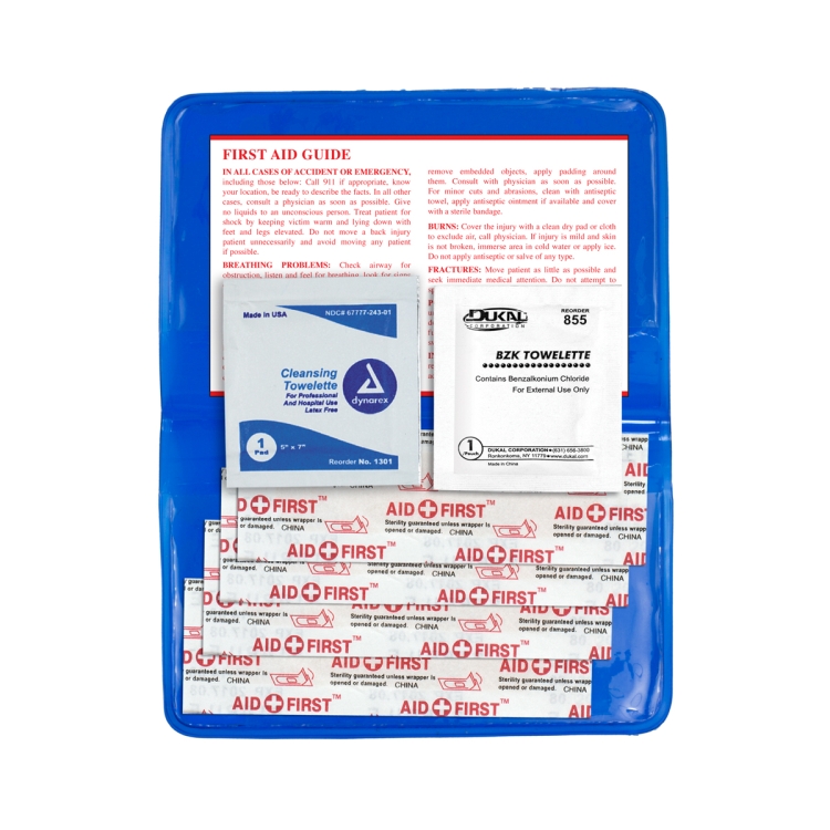 "HEAL-ON-THE-GO L" 10 Piece Economy First Aid Kit in Colorful Vinyl Pouch 3