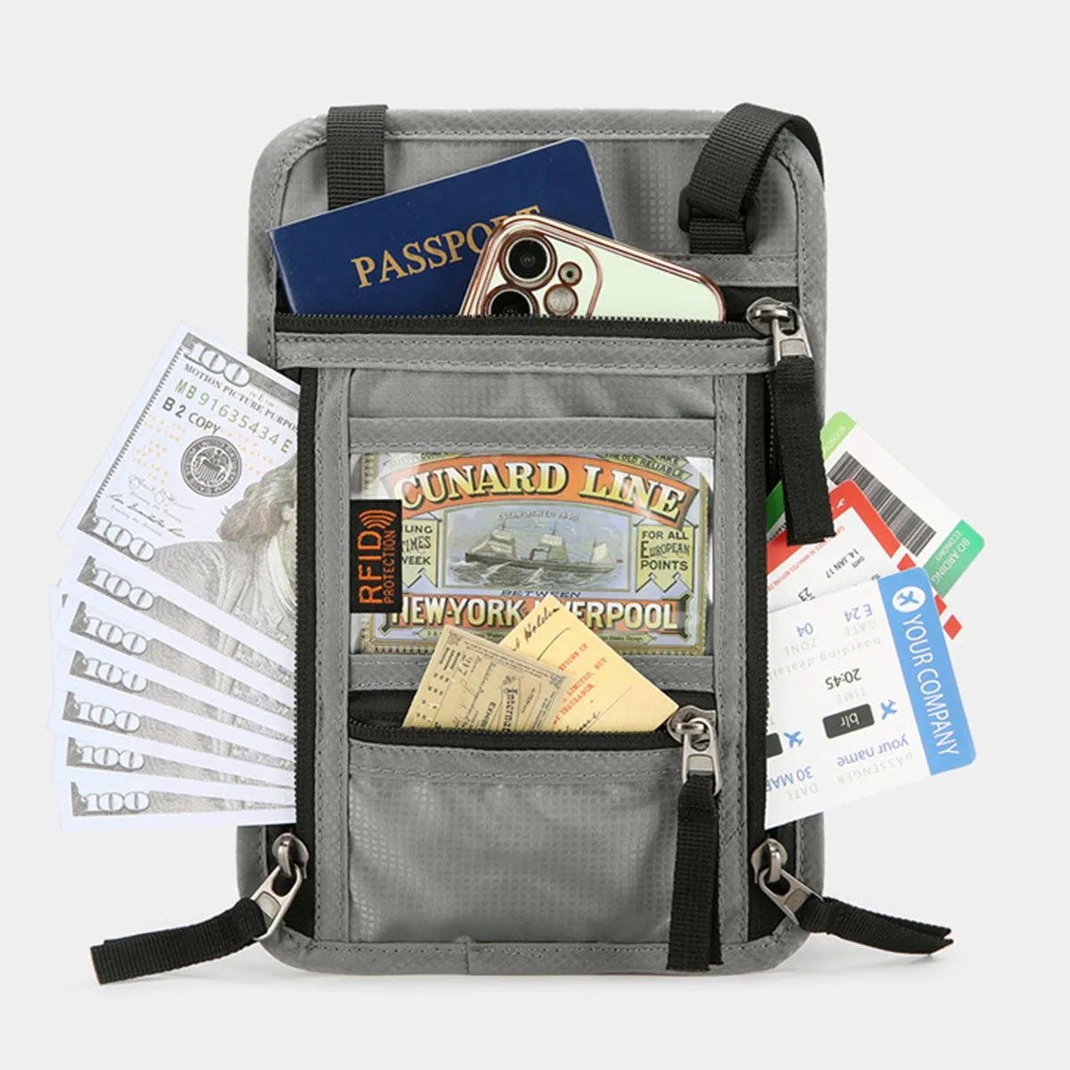 Travel Neck Wallet with RFID Blocking 7