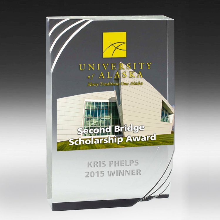1 1/4" Thick Freestanding Acrylic Awards - 6" 5