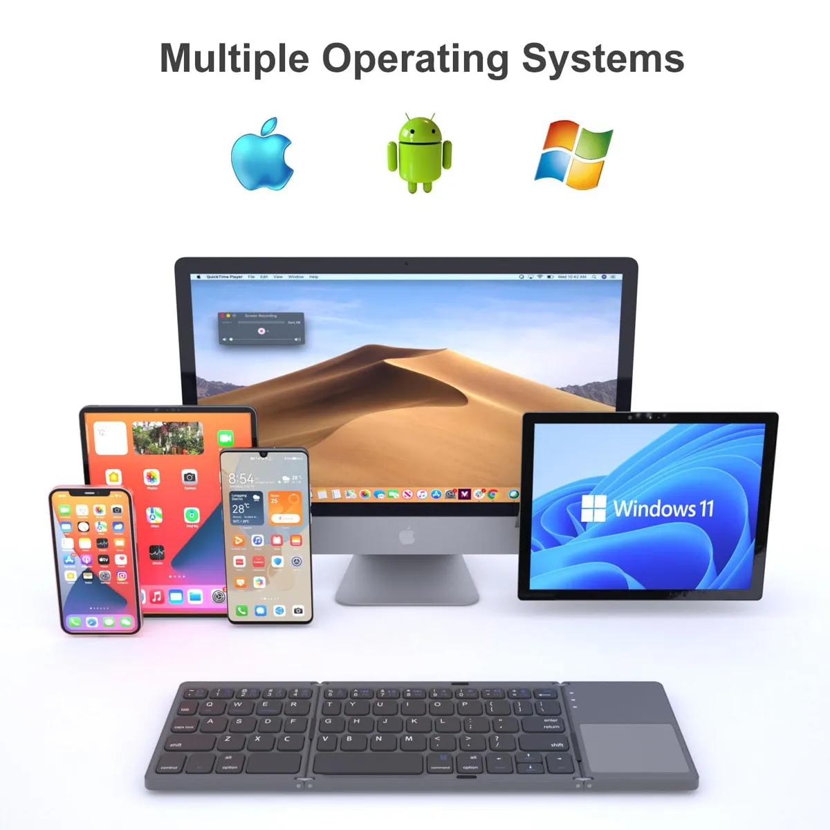 Foldable Bluetooth Keyboard with Touchpad 2
