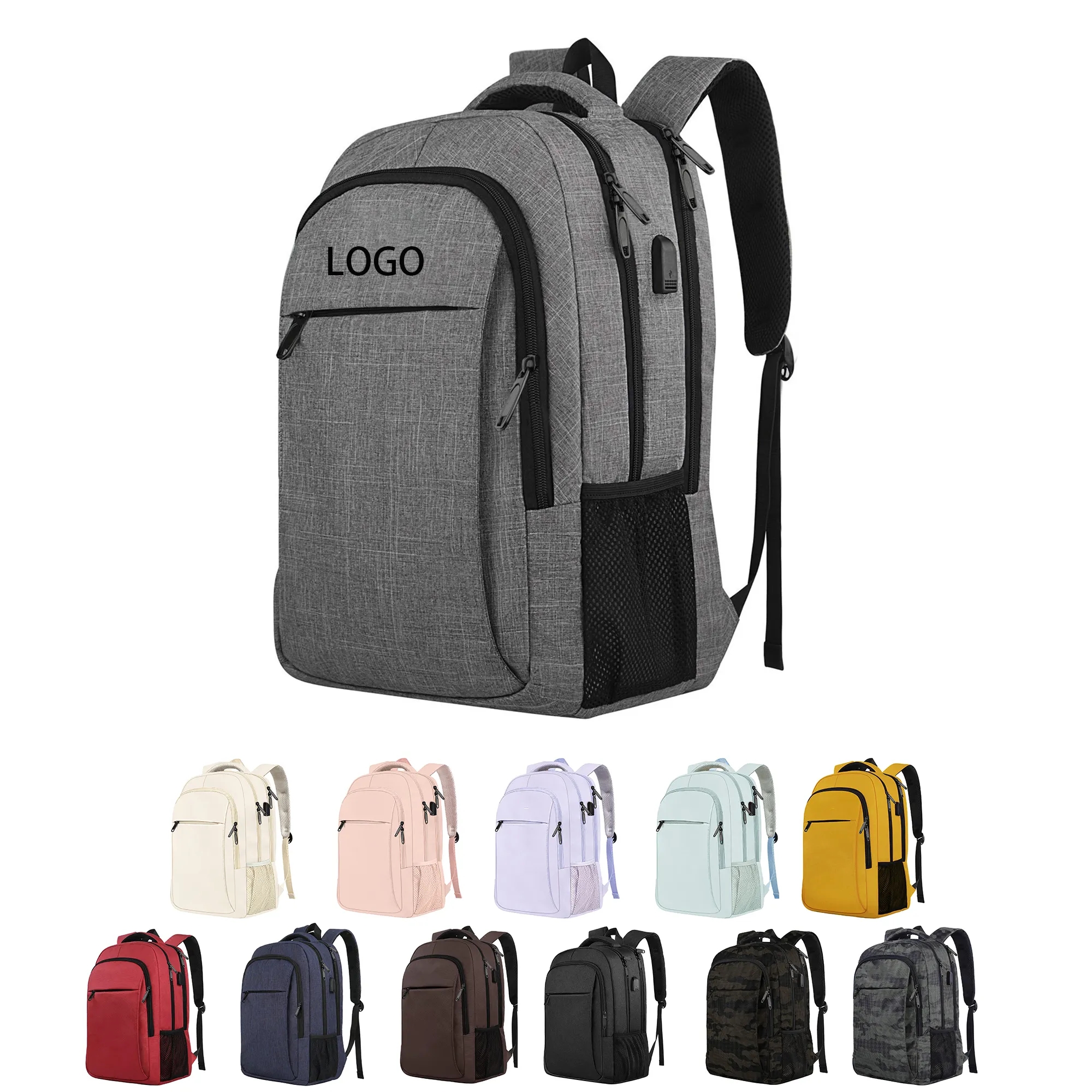 Business Bags Travel School Backpack With Usb Charging Port