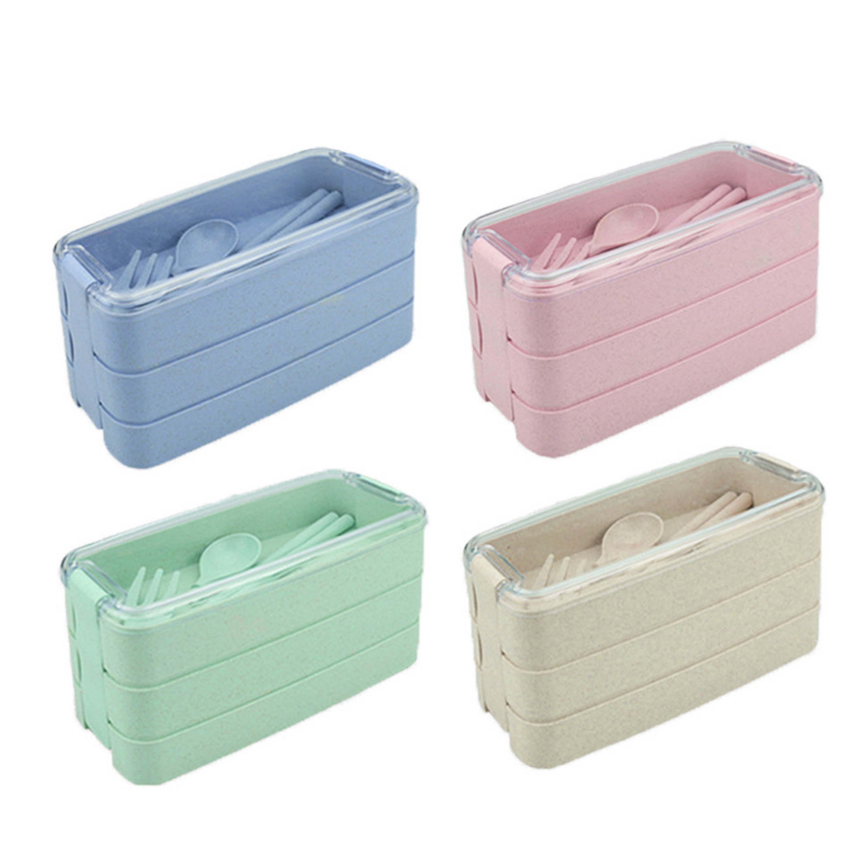 3-Layer Wheat Straw Adults Lunch Box 5