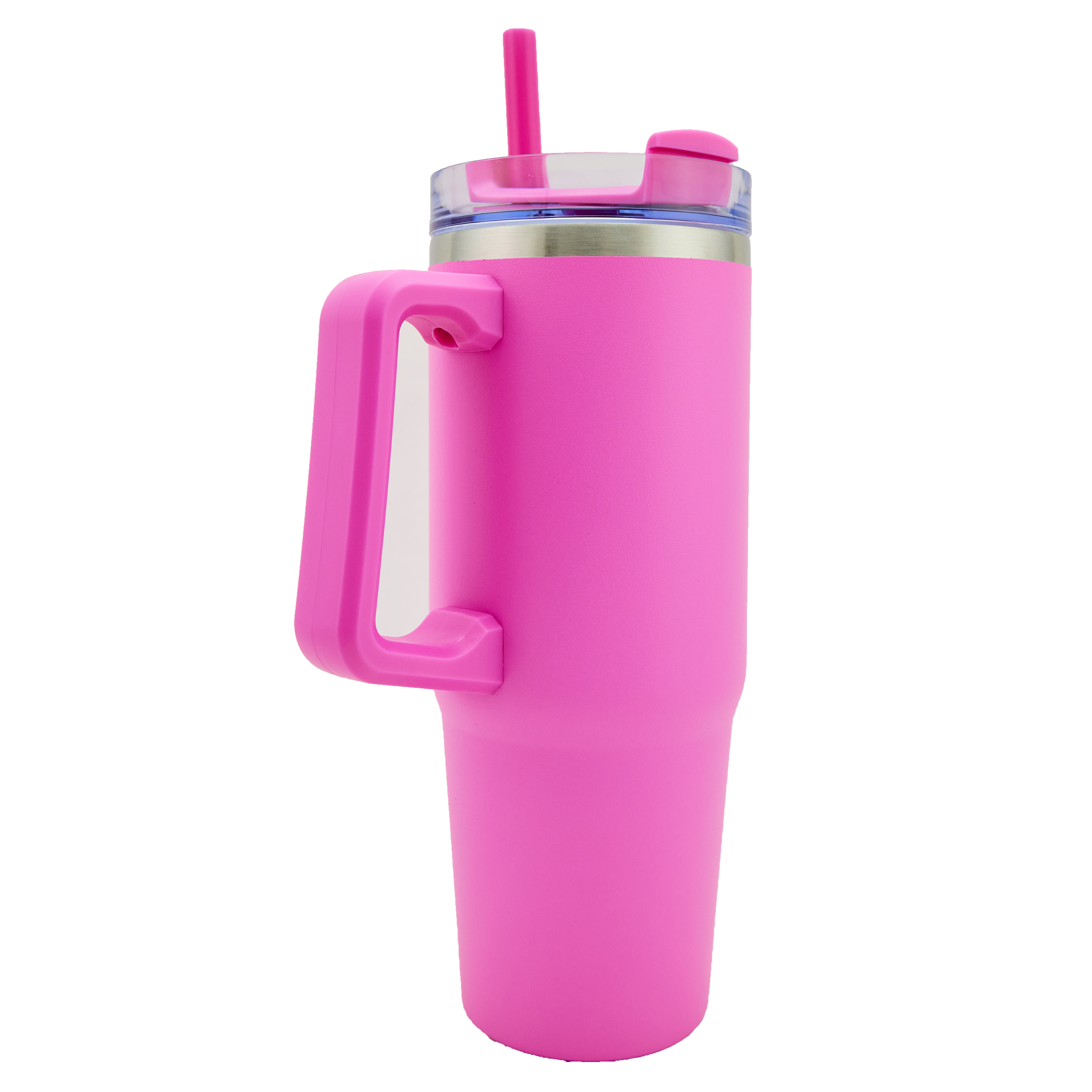 Newport 30 Oz. Double wall Stainless Steel Vacuum Insulated Tumbler w/Handle and Straw (Pink) 2