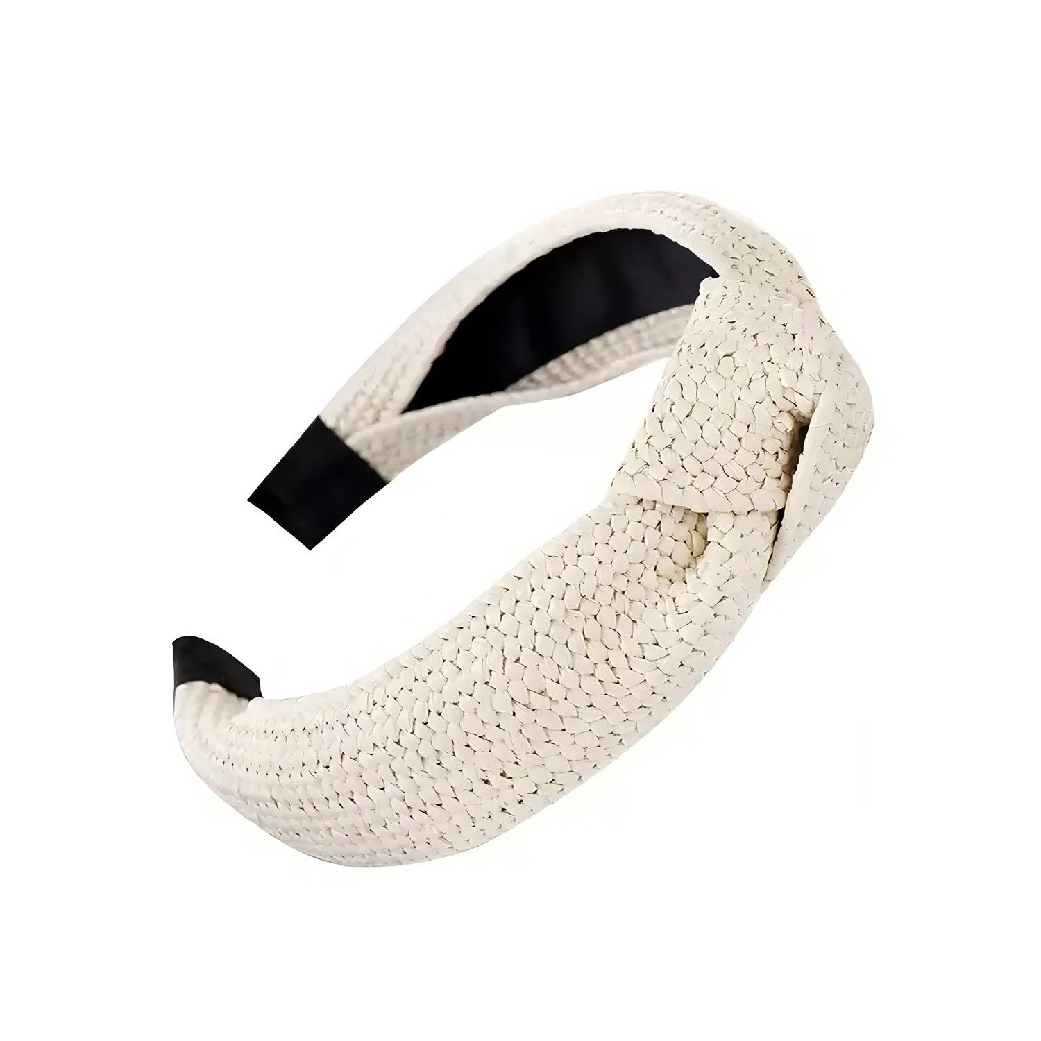 Wide Brim Straw Headband for Women – Elegant Knot Design 4