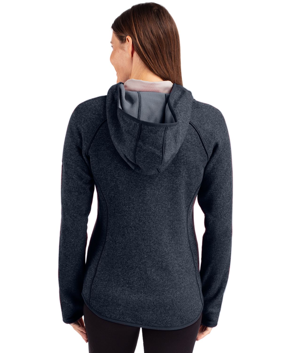 Cutter & Buck Mainsail Sweater-Knit Womens Full Zip Hooded Jacket 56