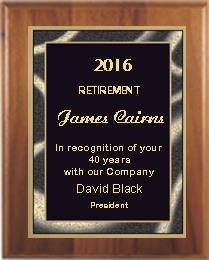 8" x 10" Cherry Finish Plaque with a Black Artist Plate 2