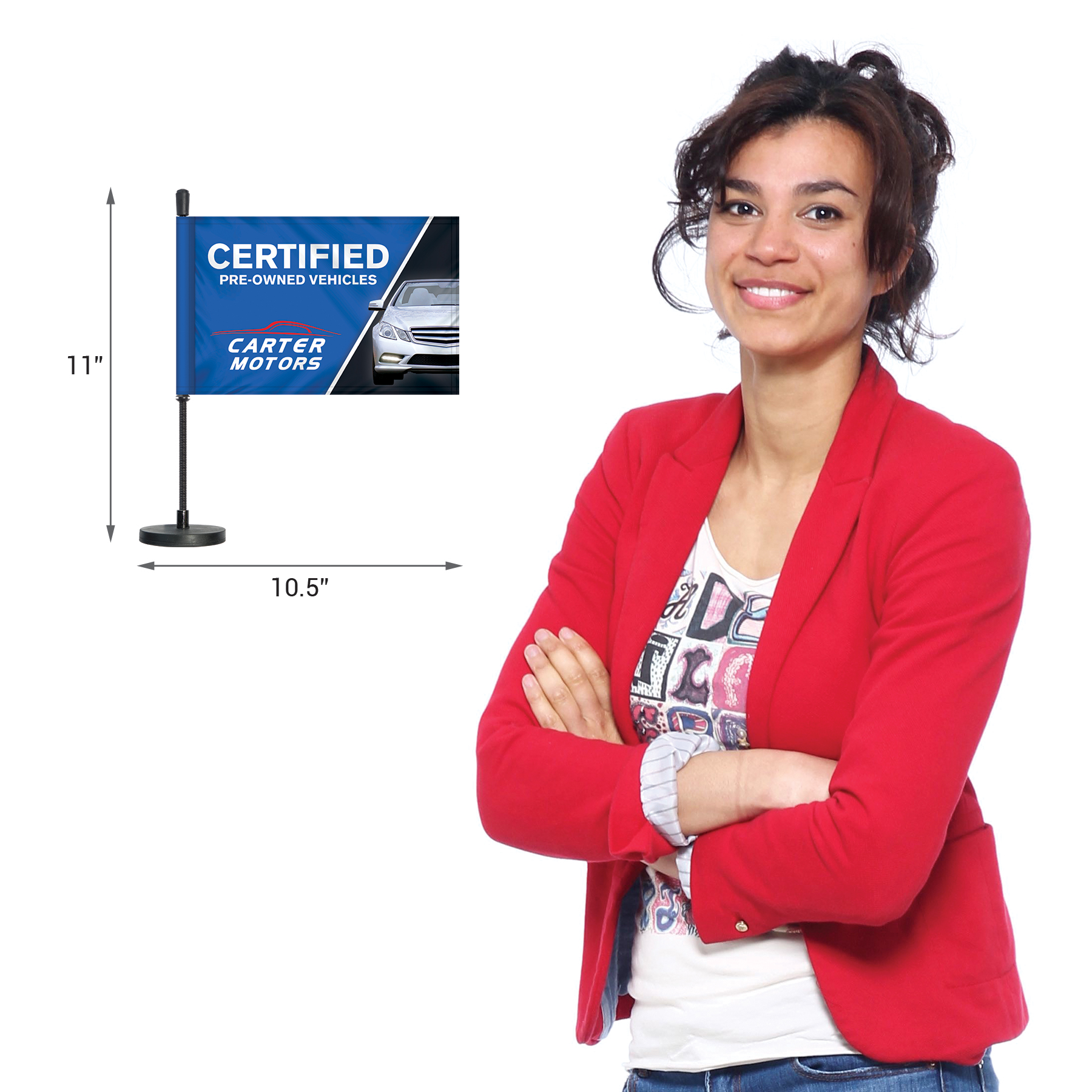 Custom Magnetic Car Flag Kit - Double Sided 15