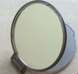 Circular Folding Cosmetic Mirror, promotional household item with logo imprint 3
