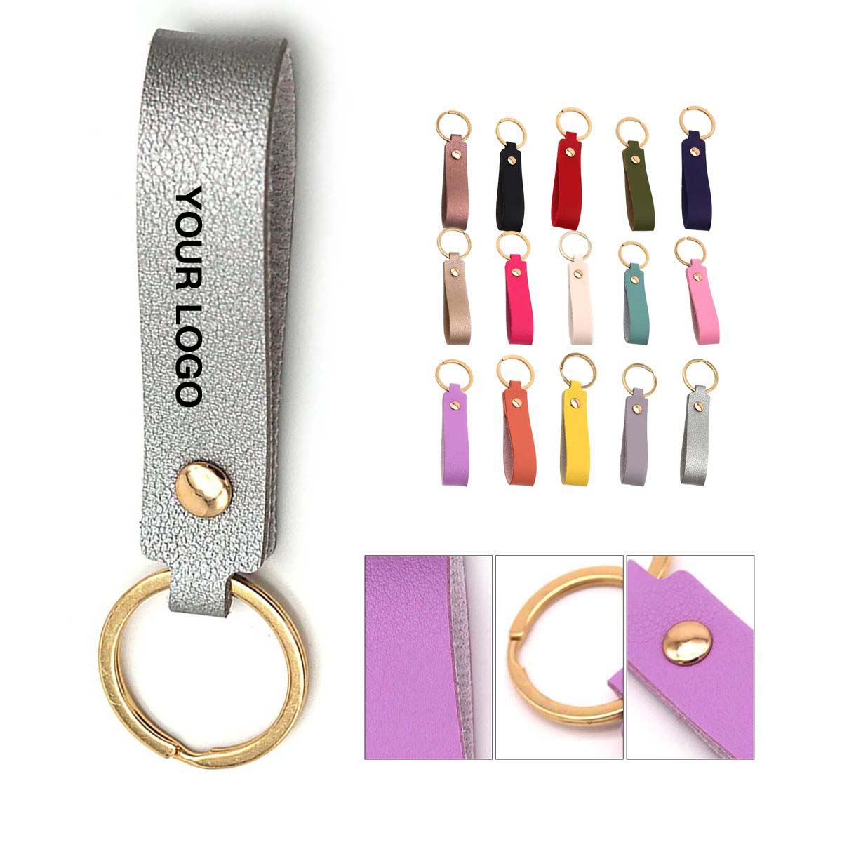 Leather Keychain with Metal Ring for Everyday Use 6