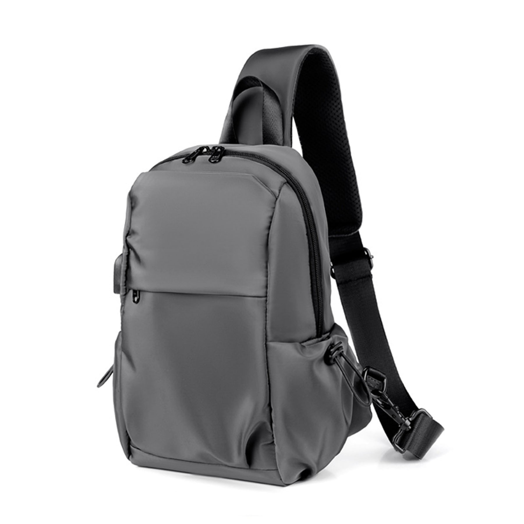 Small Black Sling Crossbody Backpack Shoulder Bag 2