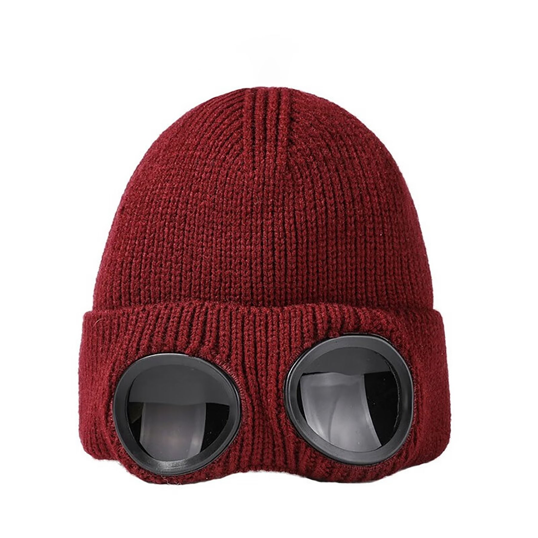 Unisex Wool Knitted Goggles Beanie 2