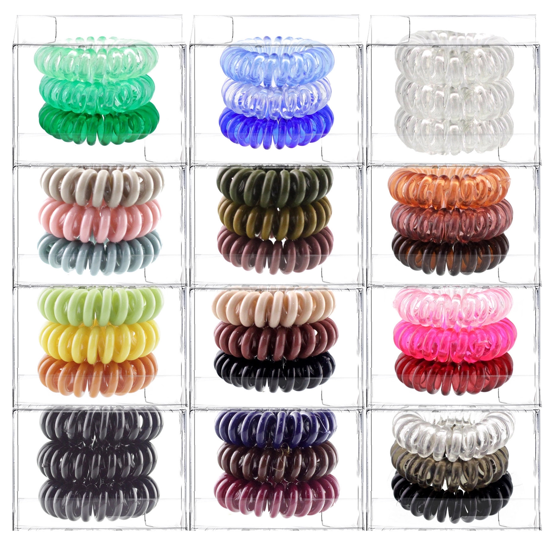 3PCS/SET Colorful Telephone Wire Cord Elastic Hair Tie 2