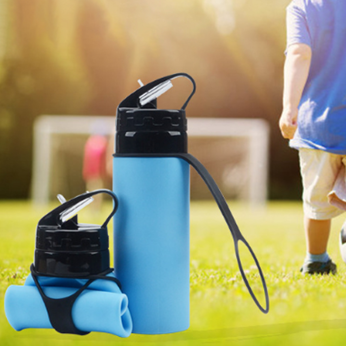 15Oz. Foldable Water Bottle with Flip Lid and Carry Strap 6