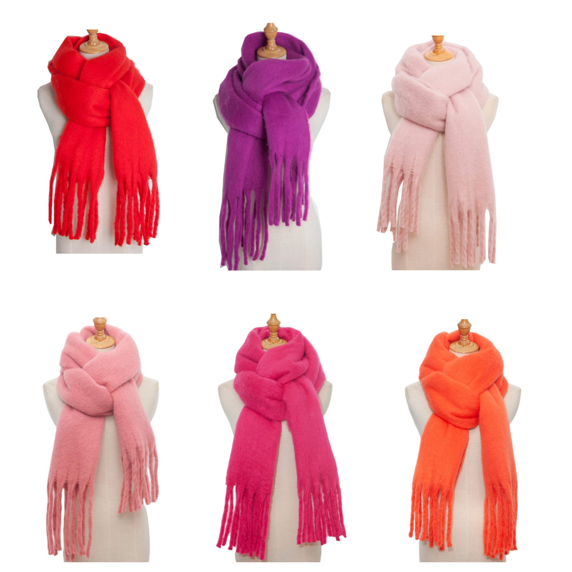 Winter Women's Tassel Scarf Shawl 6