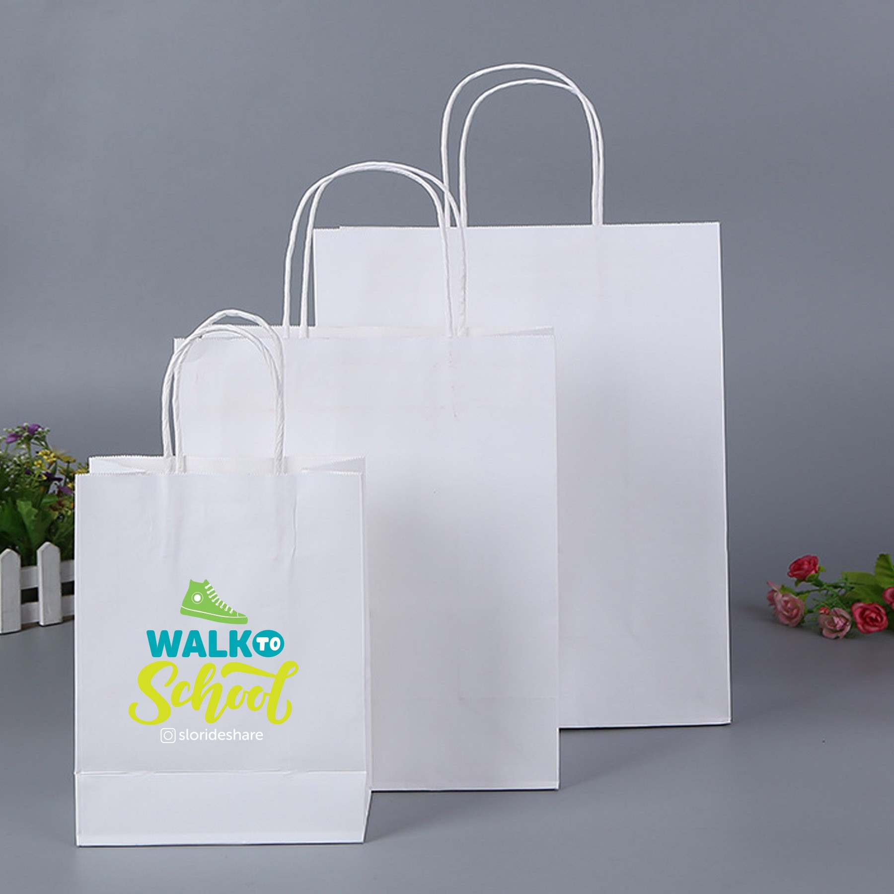 Classic White Kraft Paper Shoppers