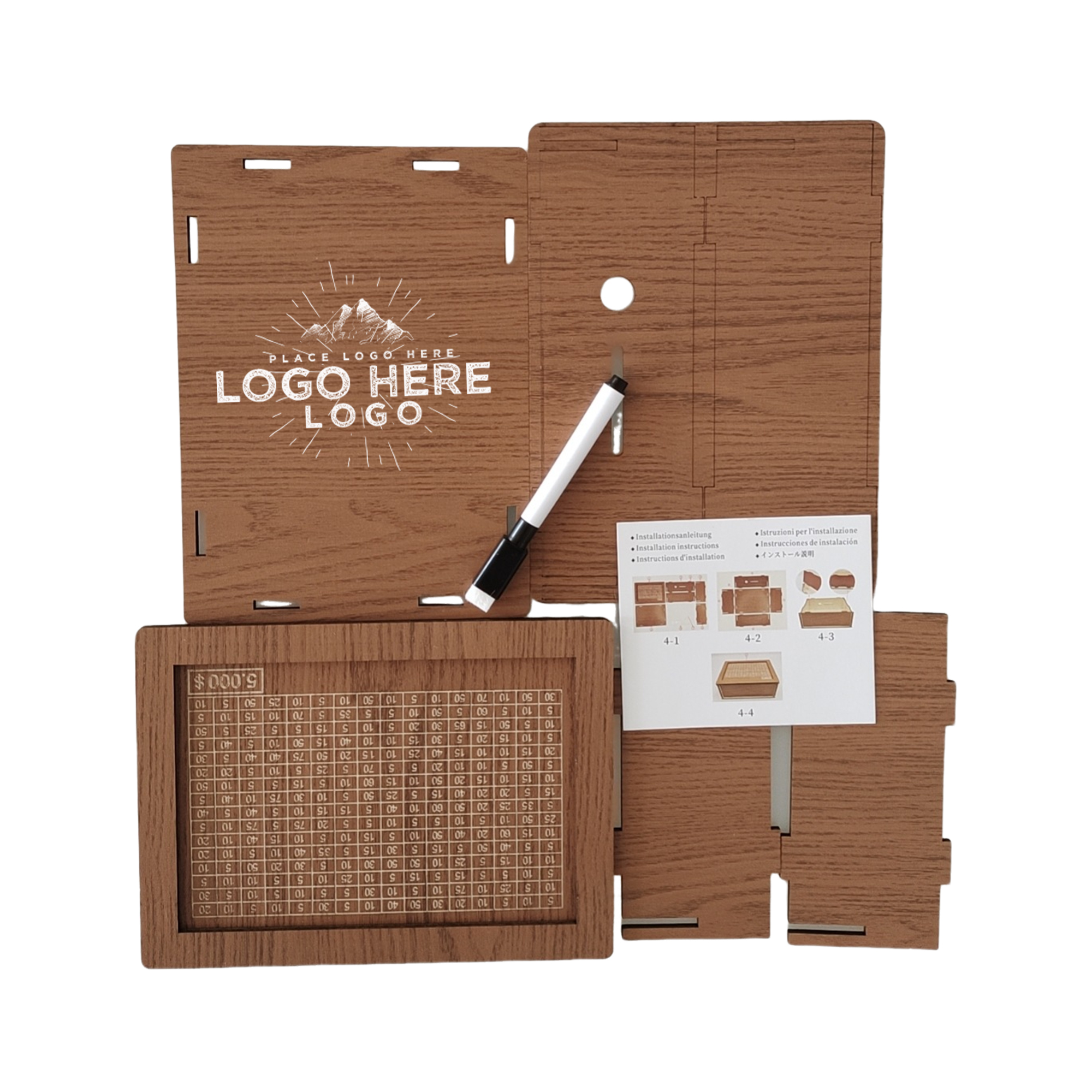 Wooden Saving Box Featuring a Counter 4