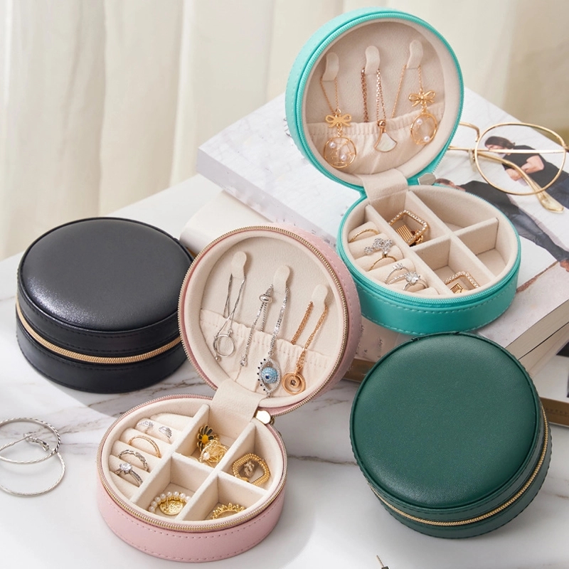 Custom PU Leather Portable Travel Jewelry Organizer Box 17