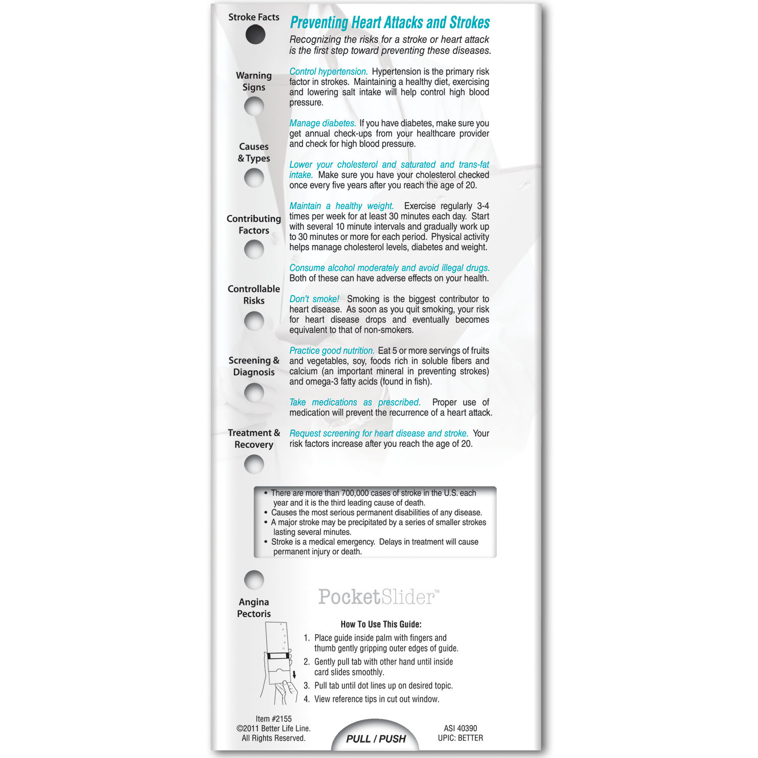 Pocket Slider - Heart Attack & Stroke: Symptoms and Warning Signs 4