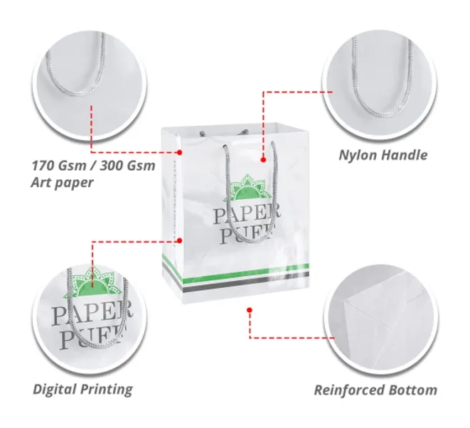Printed Gloss Paper Bags (170 GSM Art Paper) 1