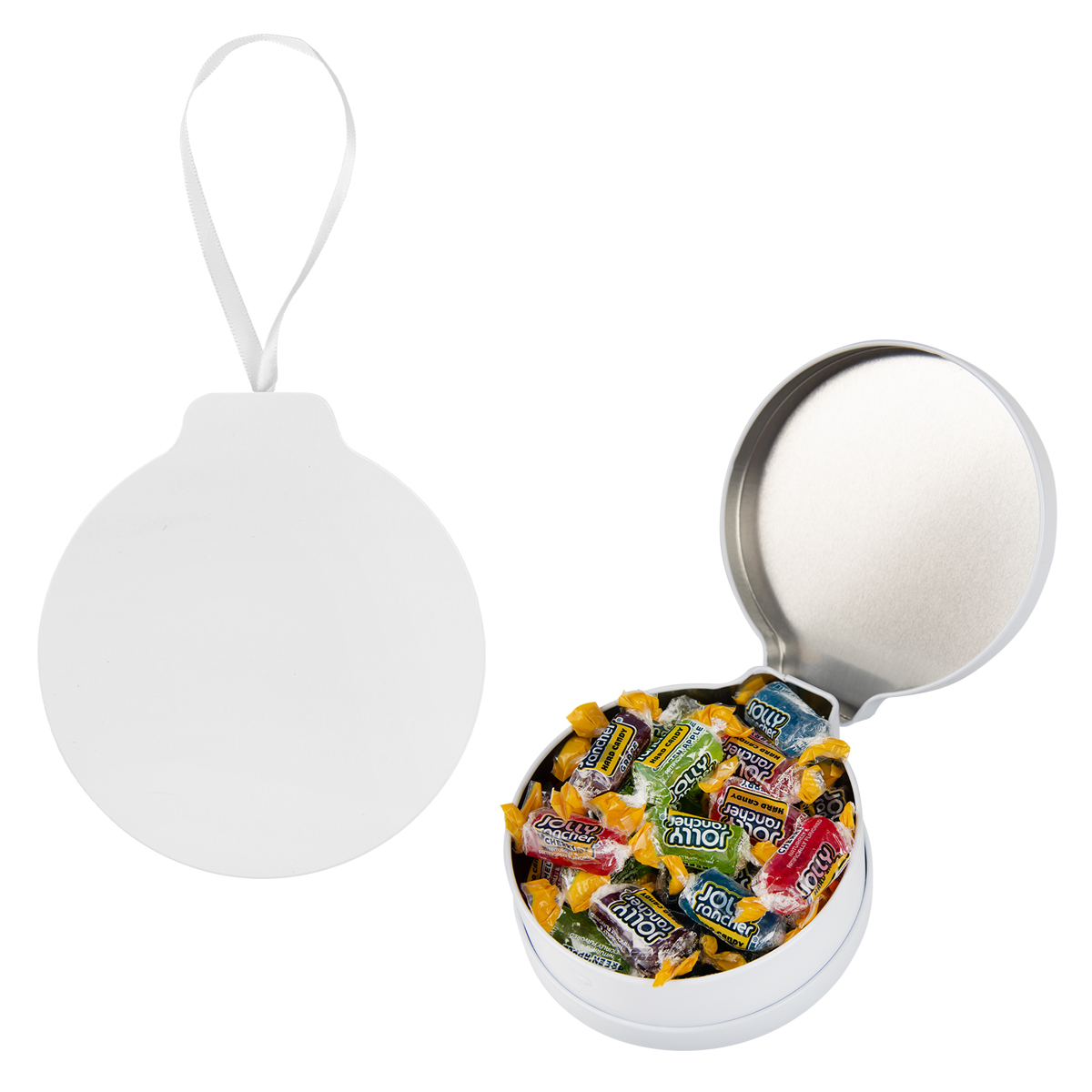 FULL COLOR ORNAMENT TIN WITH CANDY 14