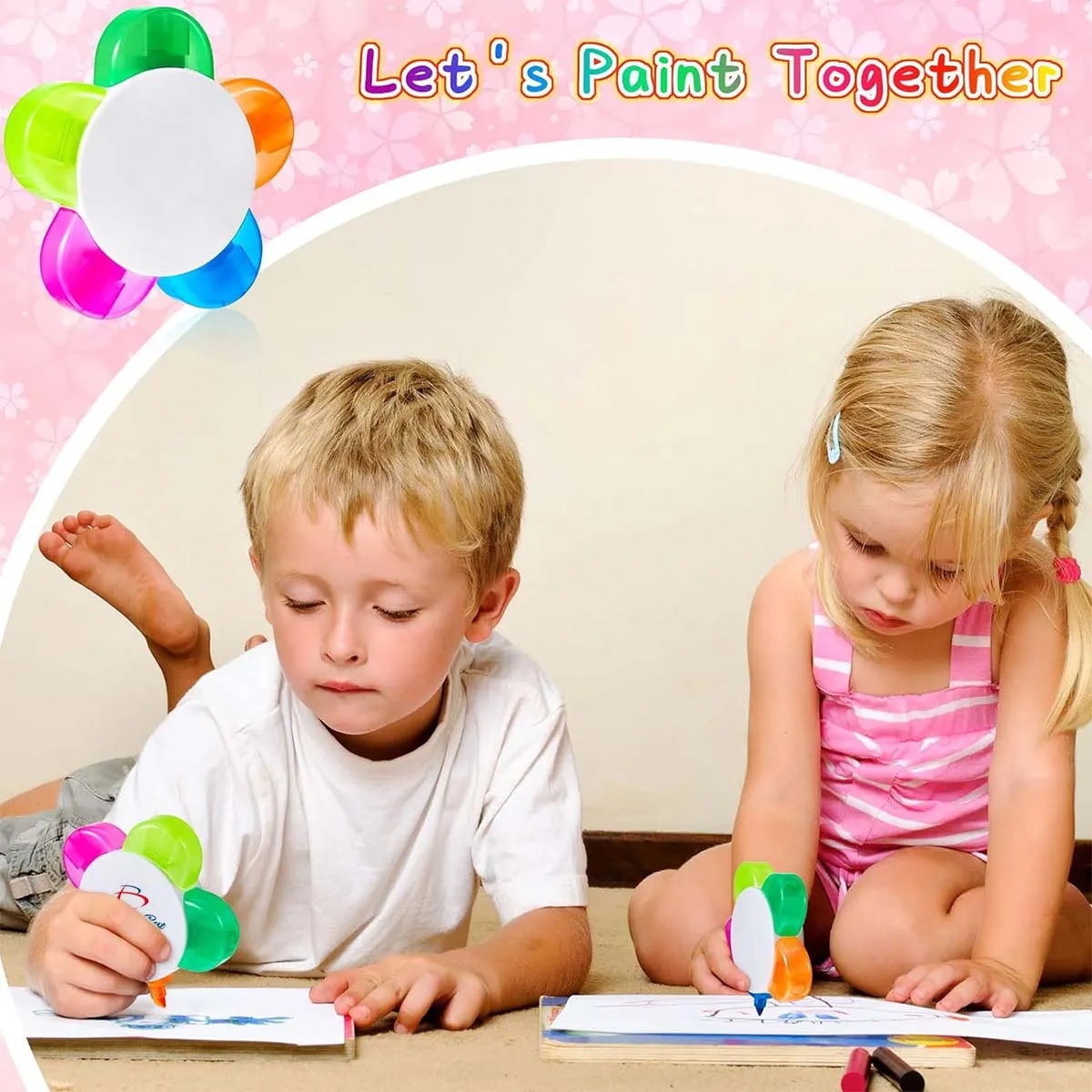 5-In-1  Flower Shape Watercolor Highlighters 5