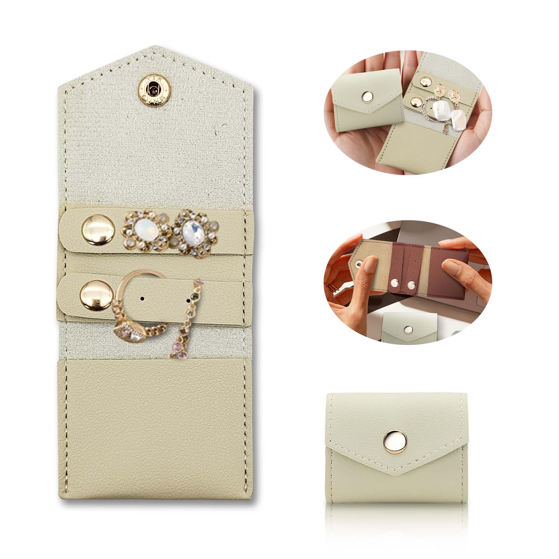 Mini Travel Jewelry Roll Bag with Buckle 2