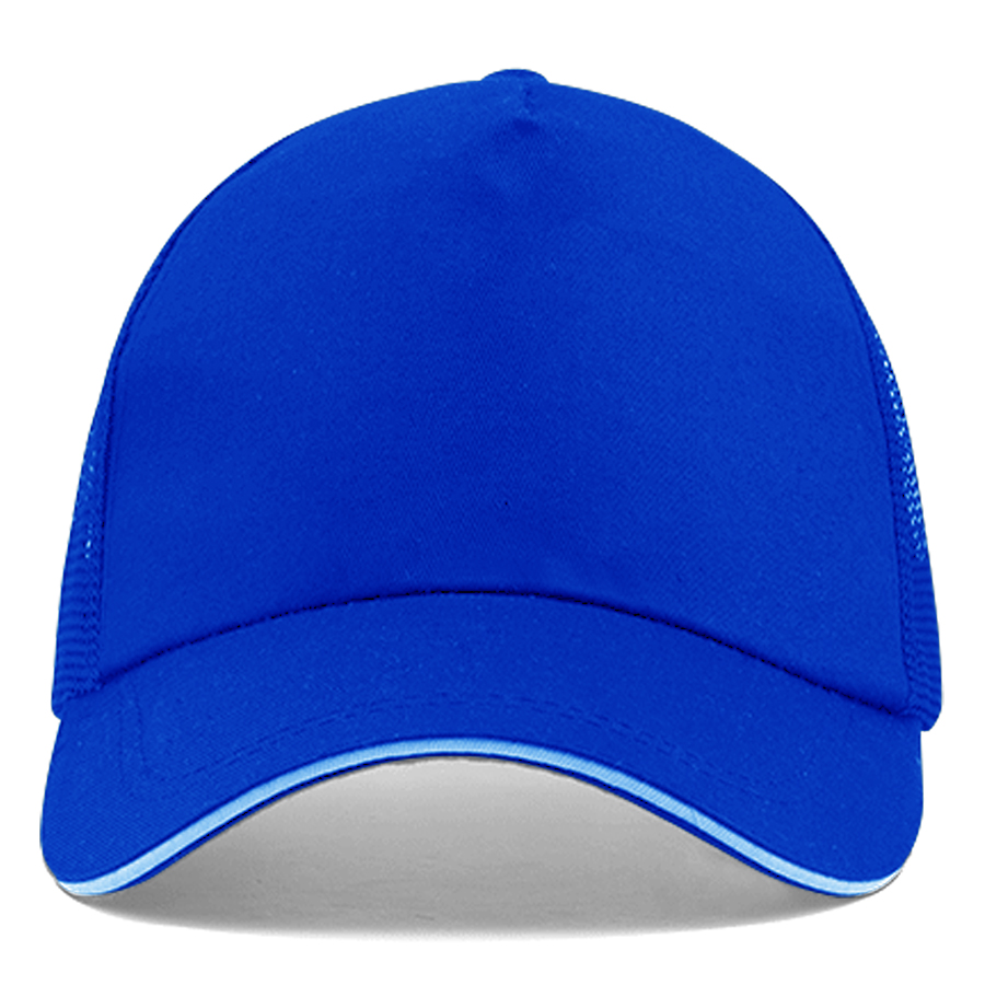 Stock Poly Cotton 5 Panel Mesh Back Cap, Hook and Loop Fastener 23