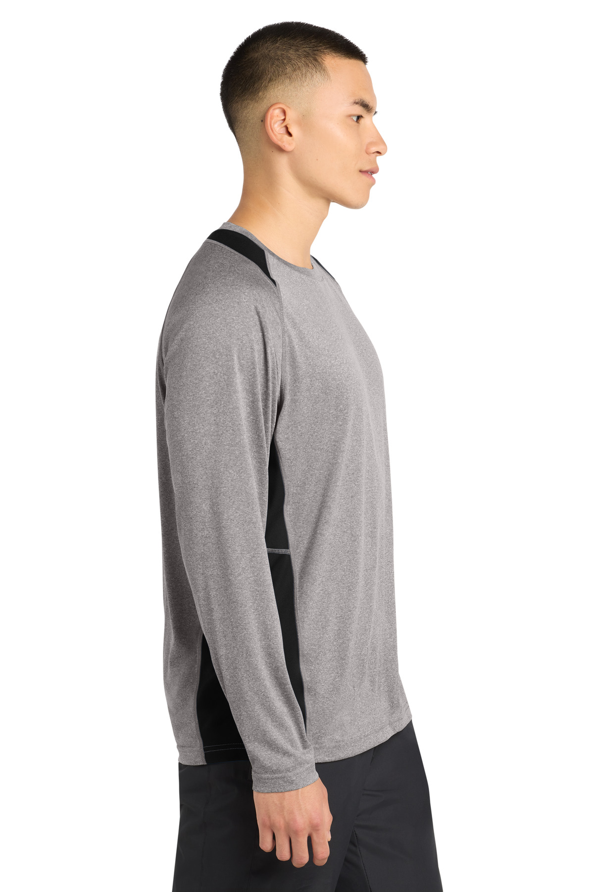 Sport-Tek Long Sleeve Heather Colorblock Contender Tee. ST361LS 66