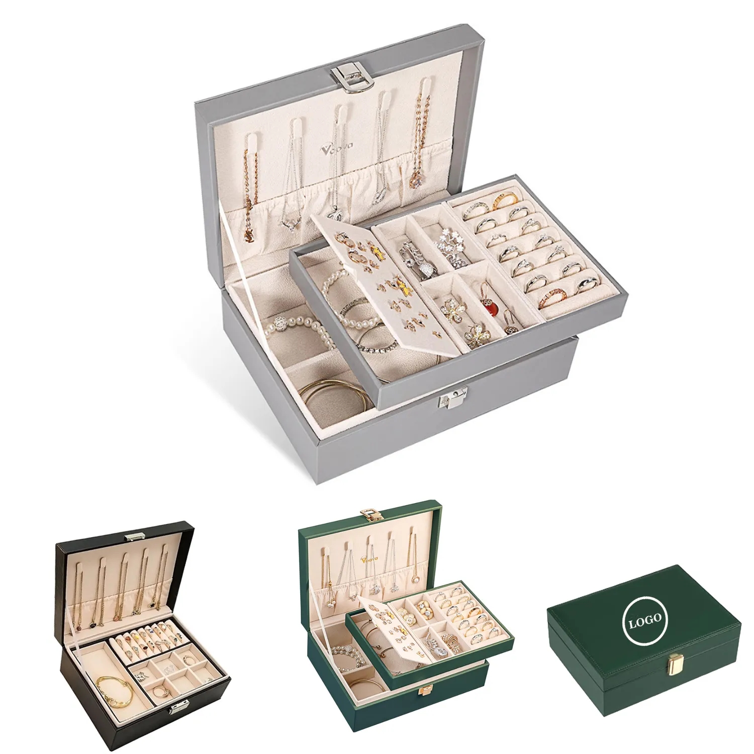 Double-Layer Jewelry Organizer Box