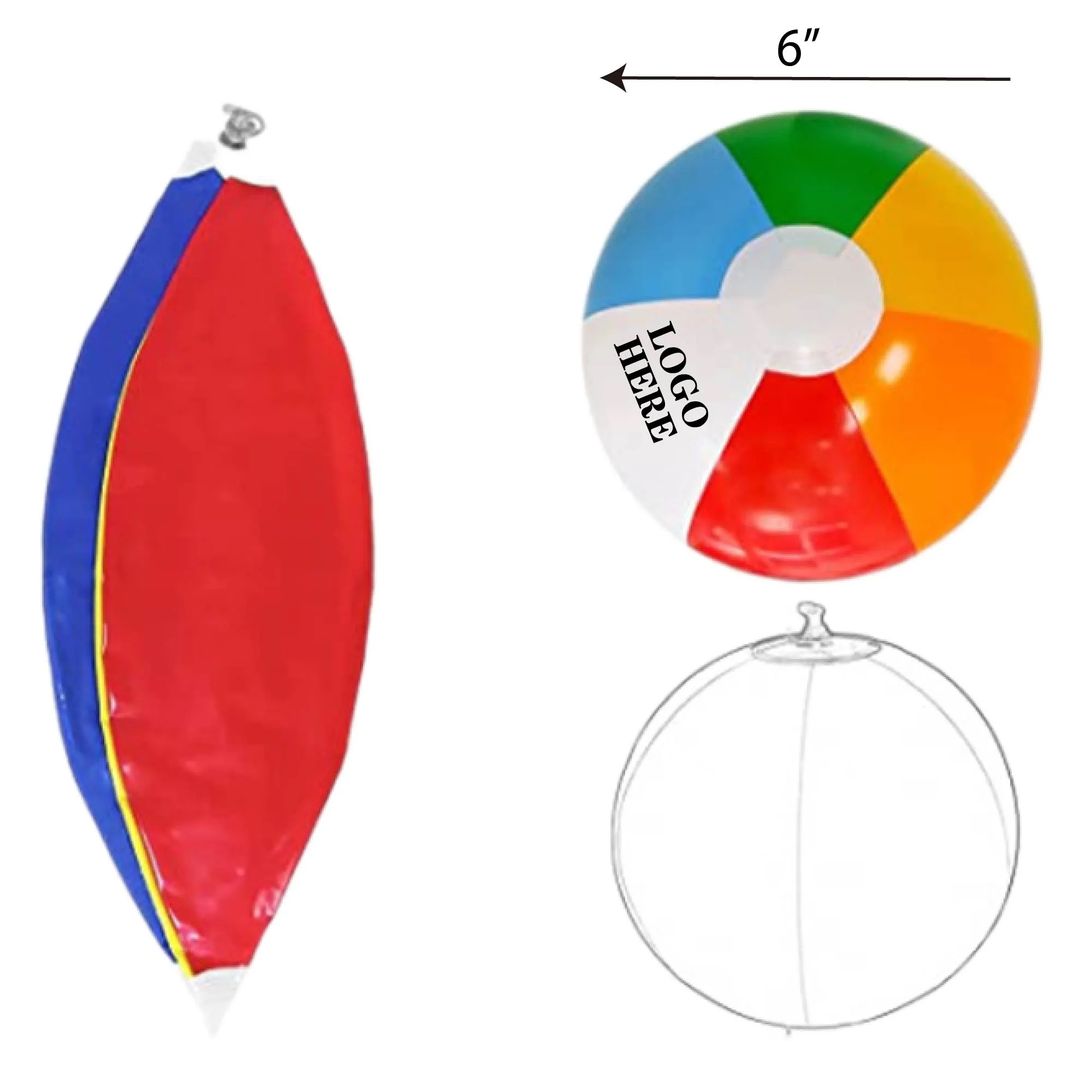 6" Multi-Colored Beach Ball 3