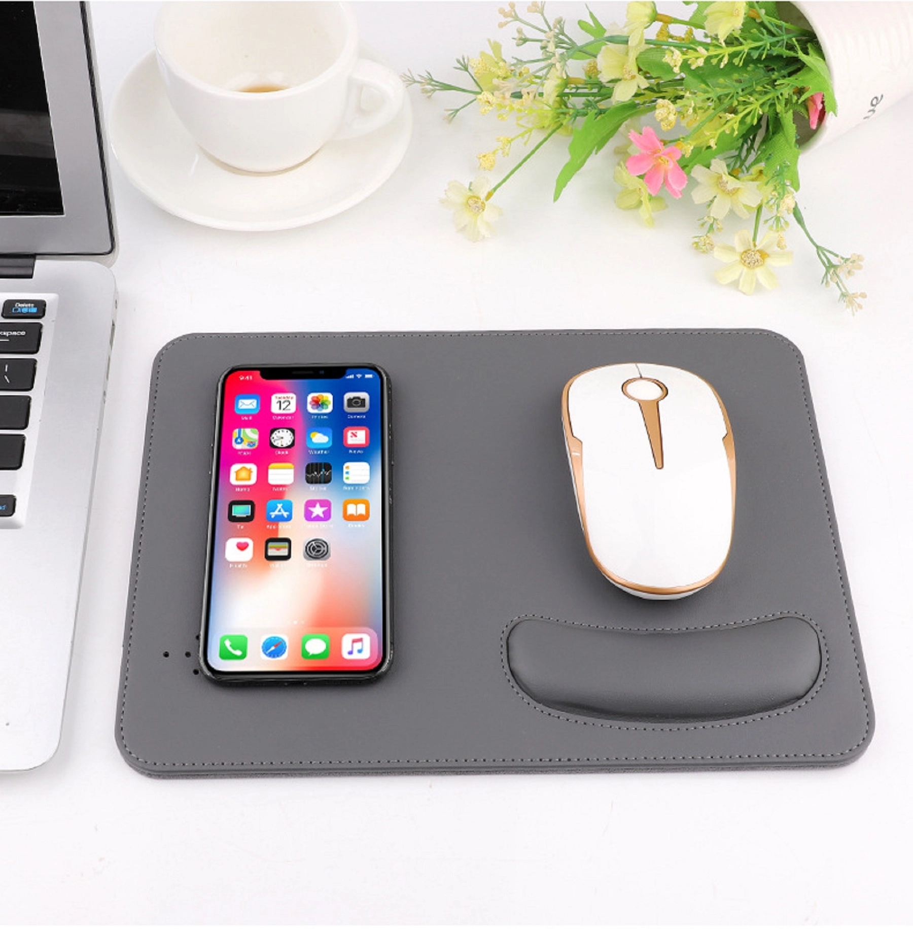 Wireless Charging Mouse Pad with Wrist Rest Support Mat 3