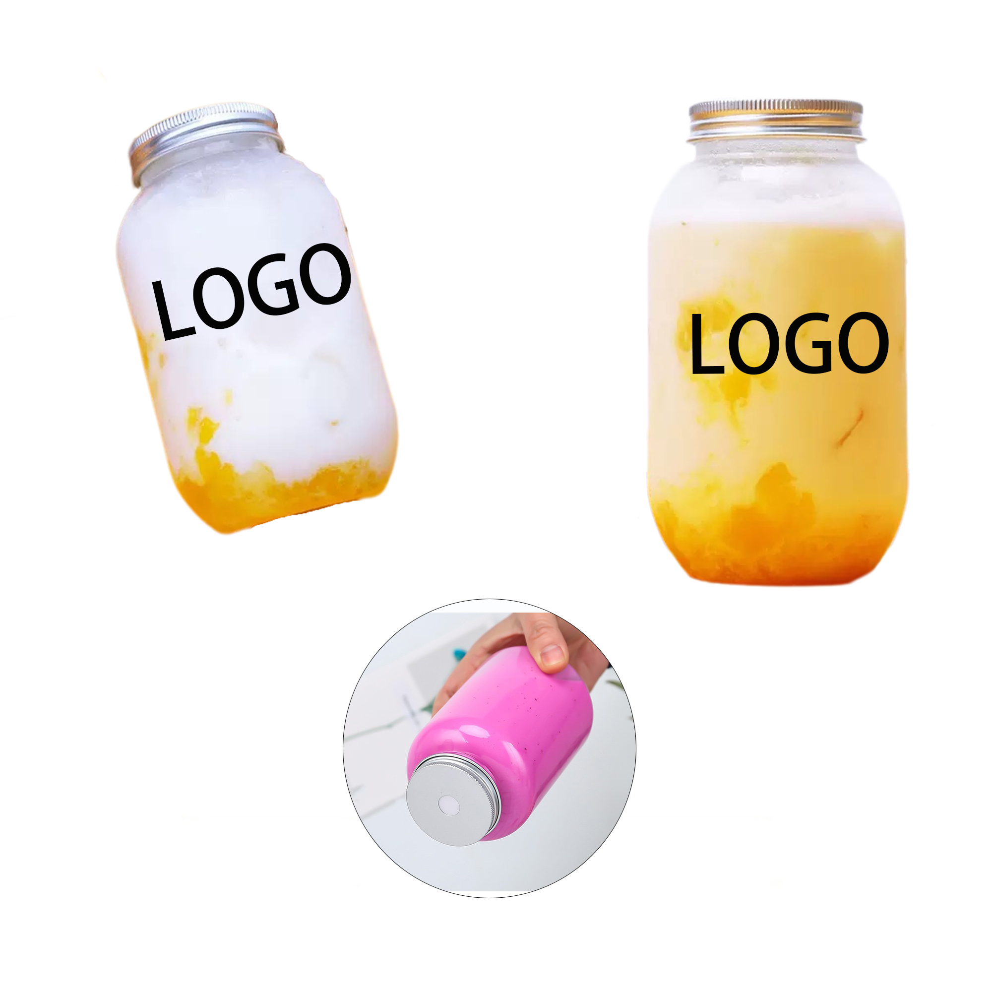Disposable Plastic Milk Tea Bottle MOQ 10pcs 3