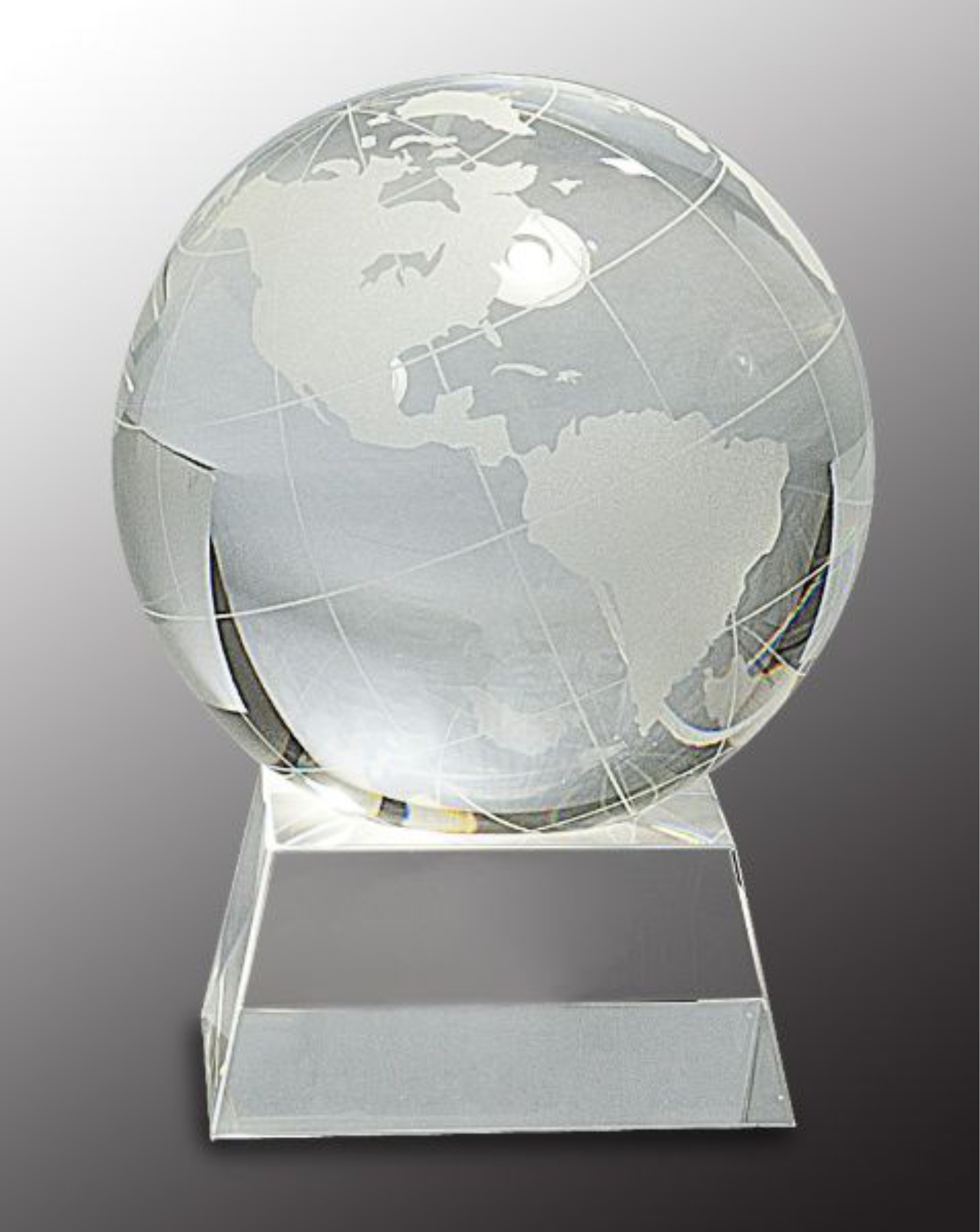 5 1/2" Crystal Globe Award on Clear Base 2