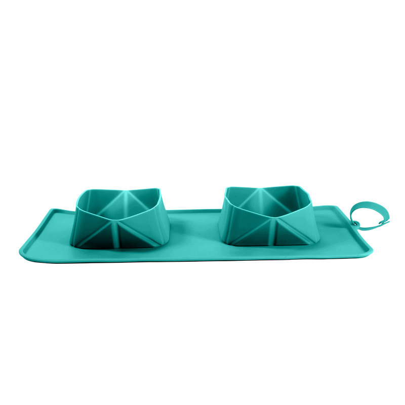 Silicone Folding Pet Dual Bowls 2