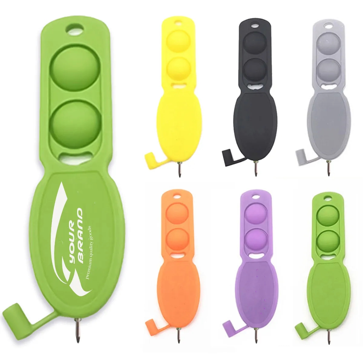 Silicone Portable Push Pop Pen With Carabiner 1