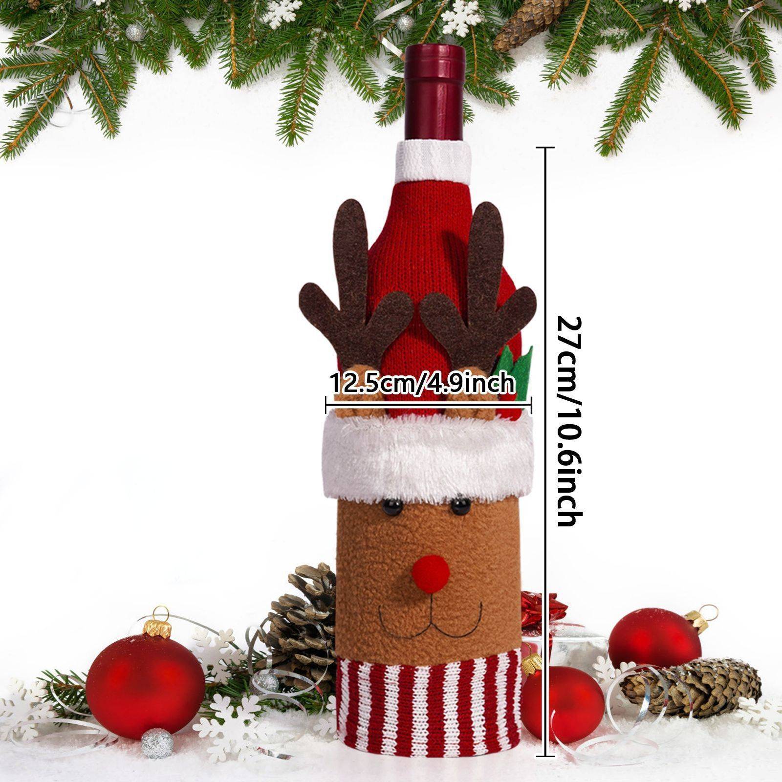 Cute Christmas Sweater Wine Bottle Cover 8