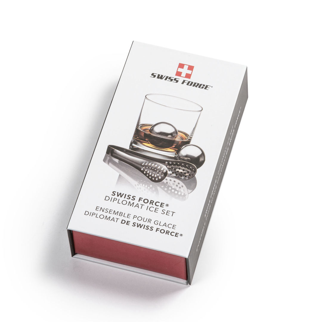 Swiss Force® Set of 2 Whiskey Balls & Tongs 8