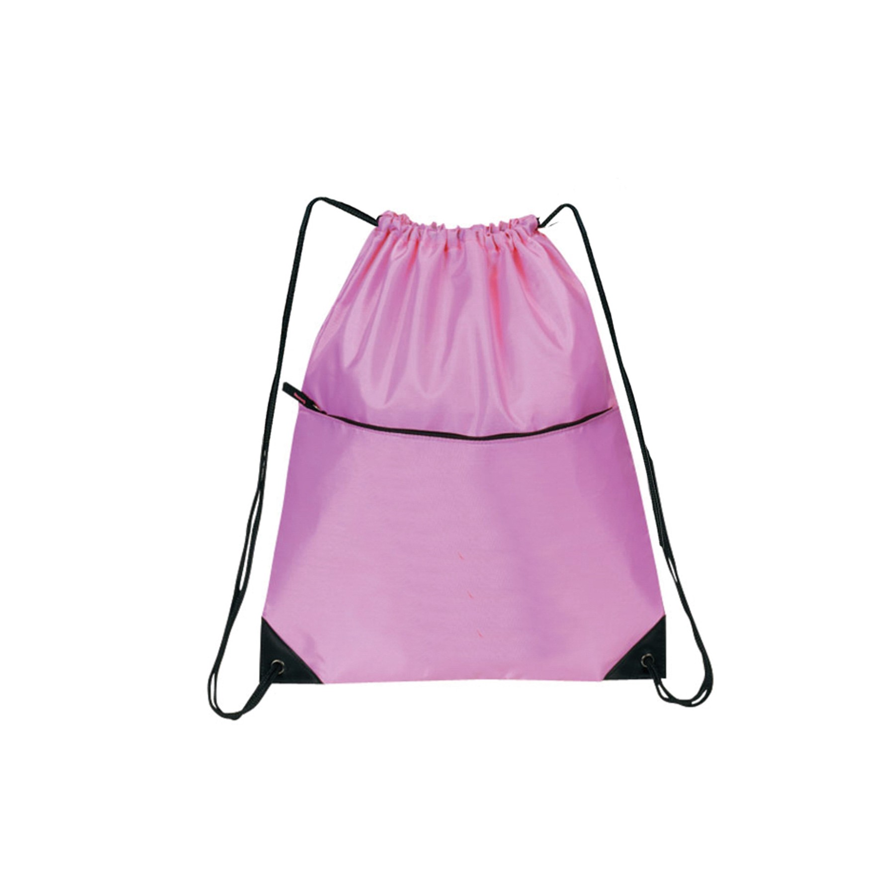 210D Nylon Zippered Drawstring Backpack 8